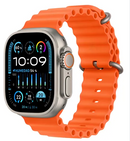 SmartWatch Ultra 49 MM - Prata com Pulseira Laranja - Acompanha 7 Pulseiras de Brinde